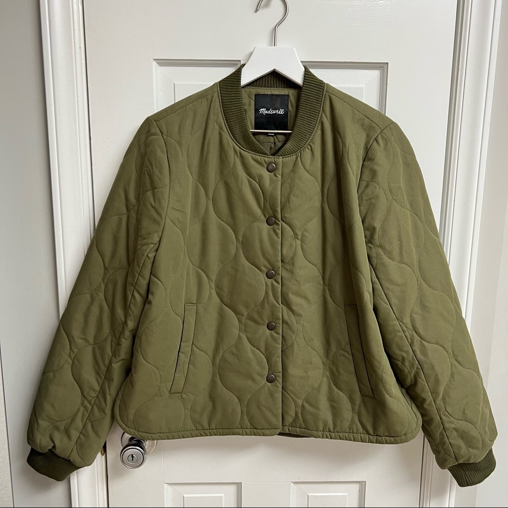 Madewell Quilted Military Jacket Surplus Green NWOT